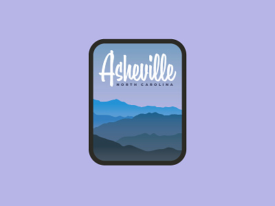 Asheville Travel Decal art asheville decal hike illustration mountains north carolina sticker travel vector vintage