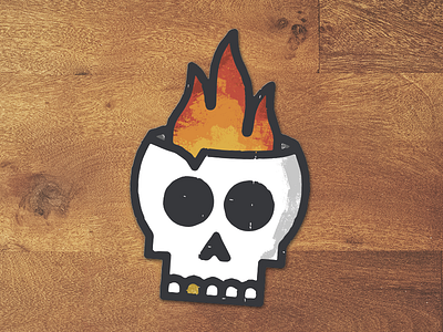 Skull Sticker art design halloween icon illustration lines rough skull sticker texture thick thick lines vector