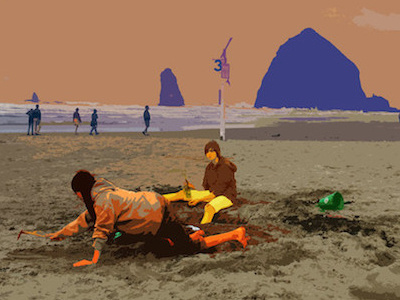 Haystack Coast colorize digital oregon photoshop pop art