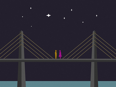 Bridge of Lovers bridge night romance starry storytelling tilikum vector