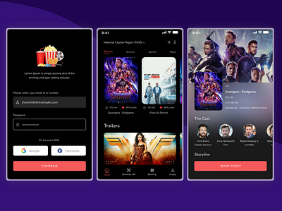 Movie app dark app dark mode dark theme dark ui minimalism mobile app mobile ui ui ui design