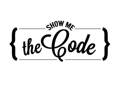 Show Me the Code blog brand code coding código hipster lettering logo logotipo marca vintage