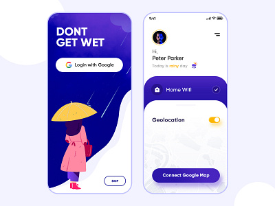Don't Get Wet android app design ios mobile app design uiux