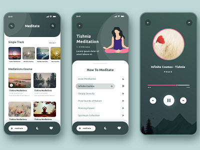 Meditation android app design ios mobile app design ui ux