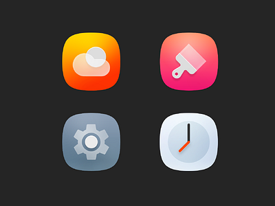 App Icon Design app colck design settings theme ui weather