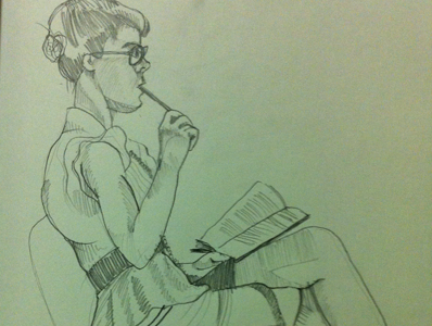 Dr. Sketchys librarian naughty pencil sketch