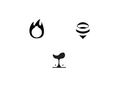 logo combination a fish bee bomb fire positioning the cup