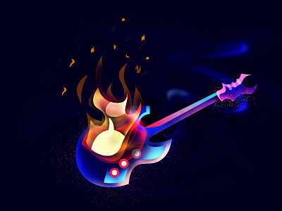 The electric guitar burn