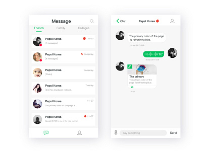 The contact UI contact message