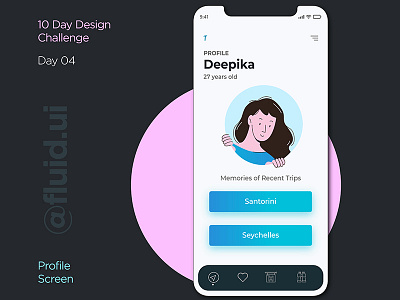 Travel App- Profile Screen app branding design flat icon illustration logo ui ux vector