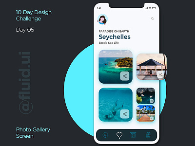 Travel App- Photo Gallery Screen app branding design flat icon illustration minimal travel ui ux vector