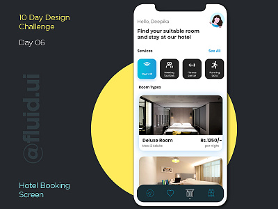 Travel App- Hotel Booking Screen app branding design icon illustration illustrator minimal ui ux vector