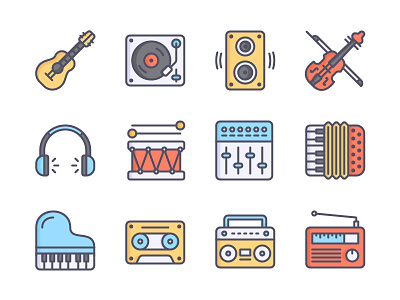 Music Icons Color free icon