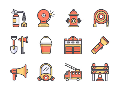 Fire Fighting Icon Set