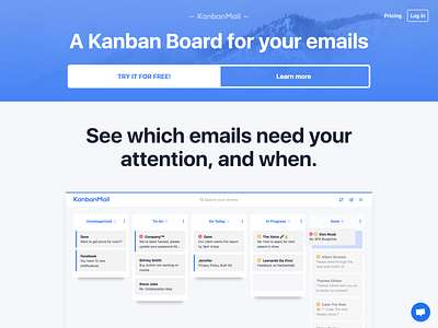 KanbanMail – New landing page buttons css cta email emails html kanban landing page saas web design website