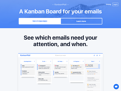 KanbanMail – New landing page