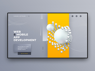 Caramel Software (Concept 2) 3d abstract clean creative design minimal ui uiux website yellow
