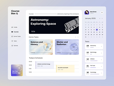 Educational dashboard application webdesign dashboard app dashboard ux education education app figma figma ui figmadesign study typography ui ui design university ux ux design web web app