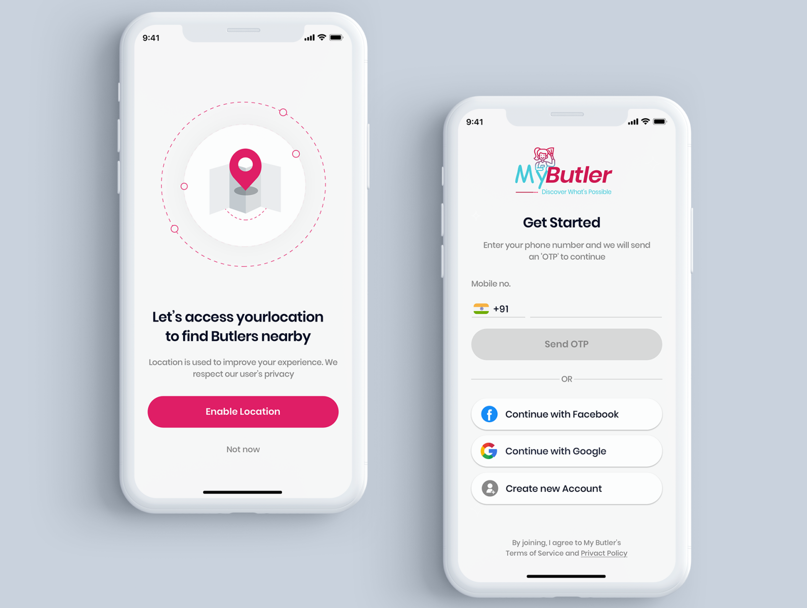 My Butler App (Login) by Arun Shrivastava on Dribbble