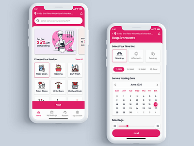 My Butler app bai cleaning cleaning service household illustration logo ui ux