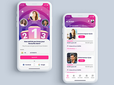 Bollwood Quize app bollywood design illustration quize ui design uiux ux design