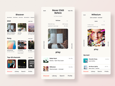 Discover Playlists | Music App Redesign app application ui applications challenge design flat mad5 music musicapp player playlist redesign sound soundcloud ui ux