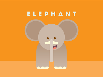 Elephant Cartoon 2d art cartoon design elephant flat graphic illustration kids simple
