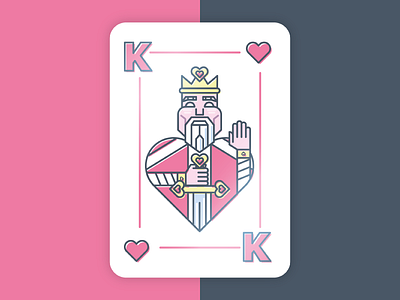 King Of Hearts Design art cards design graphic hearts king line of playing t shirt