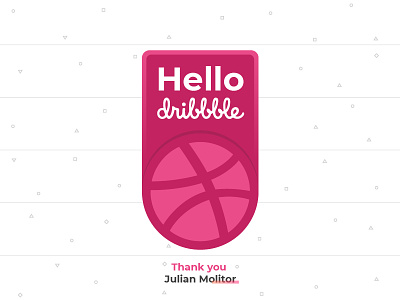 Hello Worl... Dribbble badge debut design icon