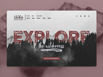 Adventure Website Concept adventure branding design explore logo typography ui ux website wild