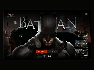 Batman | Arkham Knight - Official Website batman challenge design dribbble graphic layout nmd thebatman ui uiux design website
