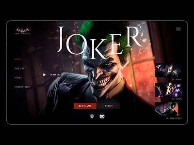 Batman | Arkham Knight - Official Website 2 batman challenge design dribbble game graphic joker ui uiux design website