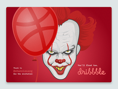 Hello Dribbble clown debut design dribbble graphic illustration it shot