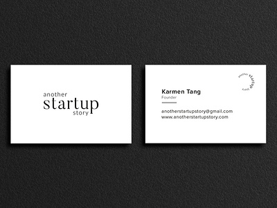 another startup story branding black white black and white branding branding agency business card business card mockup design graphic design lettering logo minimal mockup startup startup logo typography