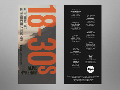 Alive Hykeham 18 - 30s flyer branding charity design event flyer flyer design graphic design illustration leaflet lettering