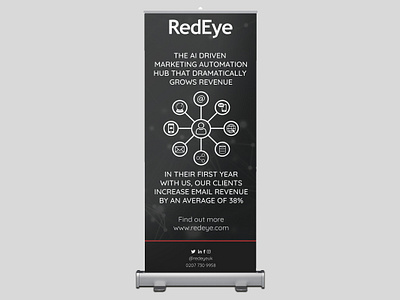 RedEye Roll-up artwork banner design banners black and white branding clean design event exhibit design graphic design illustration marketing marketing campaign marketing collateral minimal roller rollup stand typography vector