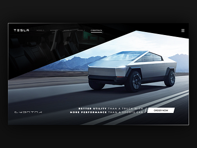 Tesla Cybertruck Style Re-Design cybertruck minimal tesla ui uidesign ux web design