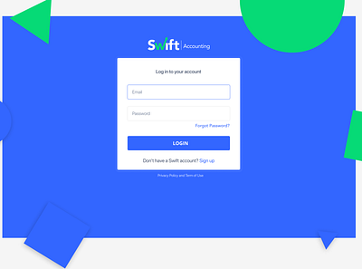 Login for Swift Accounting accounting branding design login logo sign in ui web