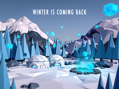 winter is coming back c4d design low poly