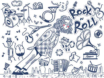 doodle music rocknroll