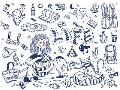 life doodle doodle drawing