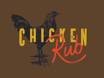 Chicken Rub Logo bbq chicken logo rub texture type