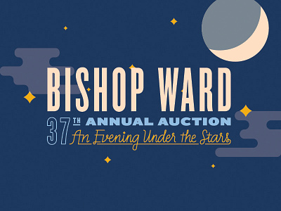 Auction Invitation auction mono weight script stars