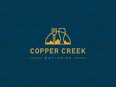 Copper Creek Logo branding colorado copper creek drink eat golden line logo mark marriott restaurant