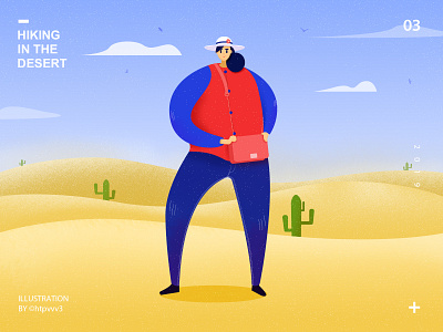 Hiking in the desert desert illustrations sunny woman 图像 插图
