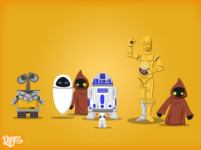 Droids for Sale disney mash up star wars wall e