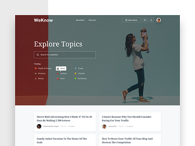 Landing page design concept | Young moms forum