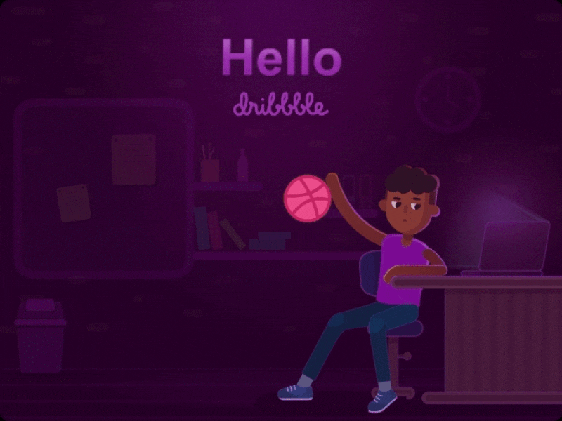 Hello Dribble animation first shot gif motion graphics new