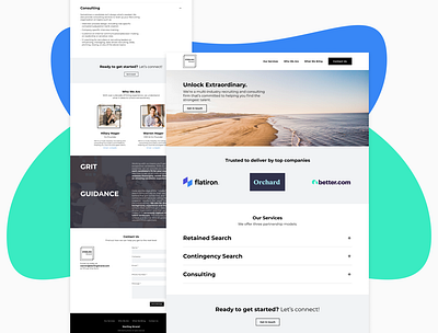 Landing Page - Hiring Agency accordion blue branding dropdown inspo landing page logo menu teal ui design