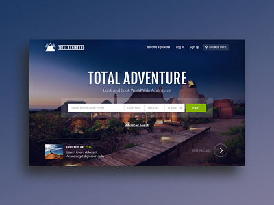 Total Adventure (Desktop) adventure design desktop mobile project travel ui web